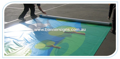 6m by 3.0m Vinyl PVC Banner for advertisement in machinery sale and promotion signs for Mentone melbourne