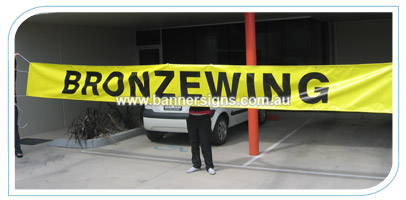 7 metre by .6 metre high readability outdoor banner sign