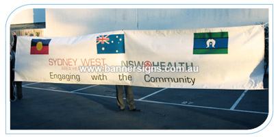 8m by 1.2m vinyl banner sign for Sydney health services