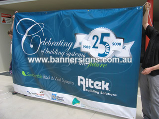 This outdoor promotional banner is printed on high quality banner material to provide vibrant artwork
