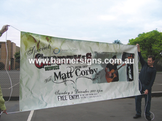 Large vinyl PVC outdoor banner sign printed in full colour