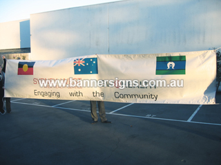 Large vinyl PVC outdoor banner sign shipped Australia wide direct to your door