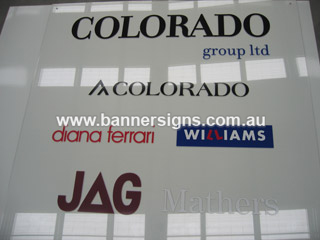 Acrylic shopping centre signage with various brands