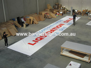 Large liquidation sale outdoor banner for buildings or factories