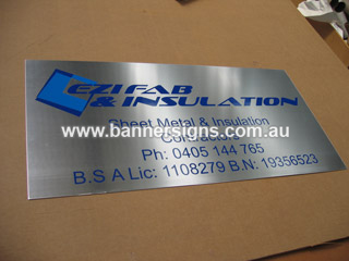 Stainless steel panel sign